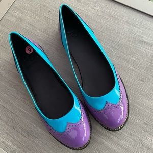 Rare New Dr Martens Teal and Purple Flats 9